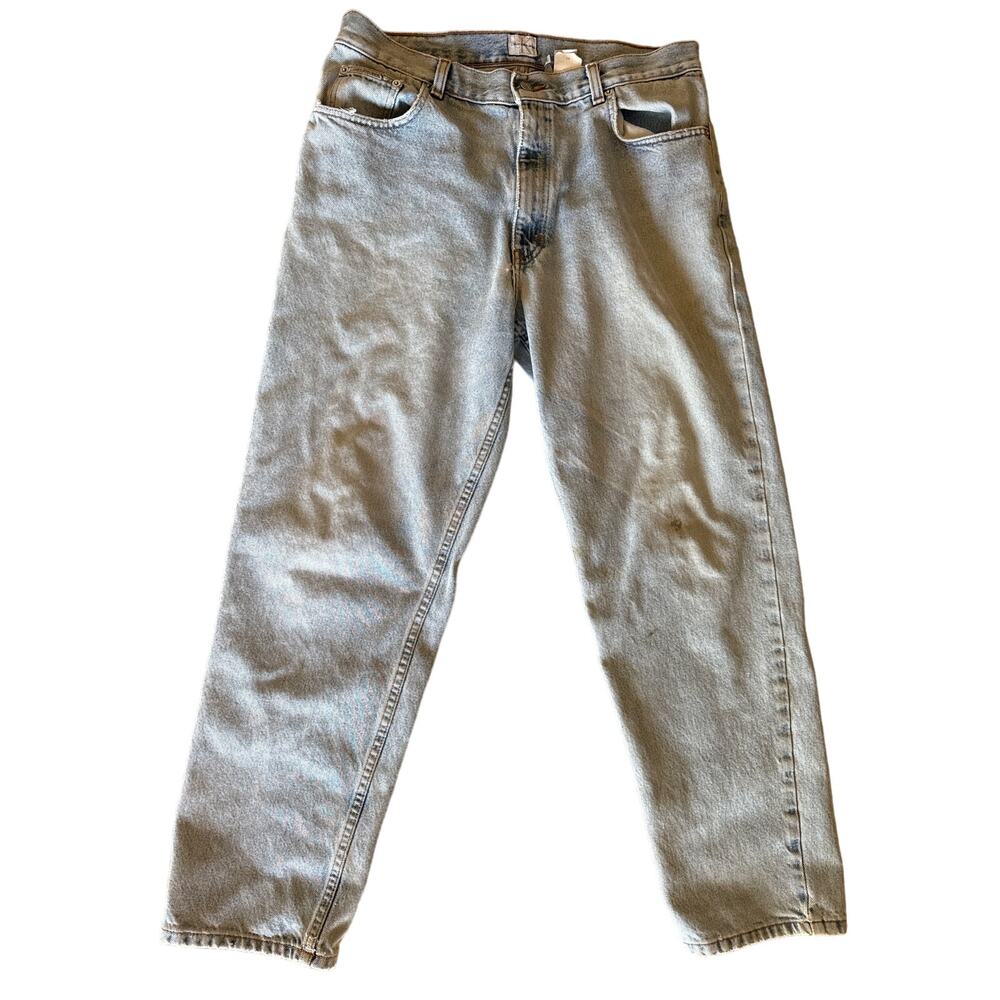Vintage Calvin Klein Easy Fit Double Stone Wash 34W x 30L Blue Jeans